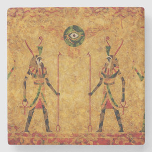 Egyptiska gudar stenunderlägg