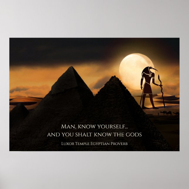 Egyptiska guden Thoth, Pyramids och Proverb Poster (Framsidan)
