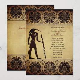 Egyptiska guden Thoth, Quill och Bläck Bröllop Inbjudningar