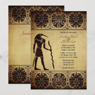 Egyptiska guden Thoth, Quill och Bläck Bröllop Inbjudningar