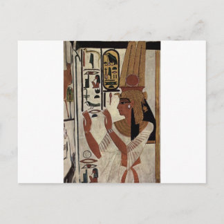 Egyptiska gudinna hieroglyphics mönster vykort