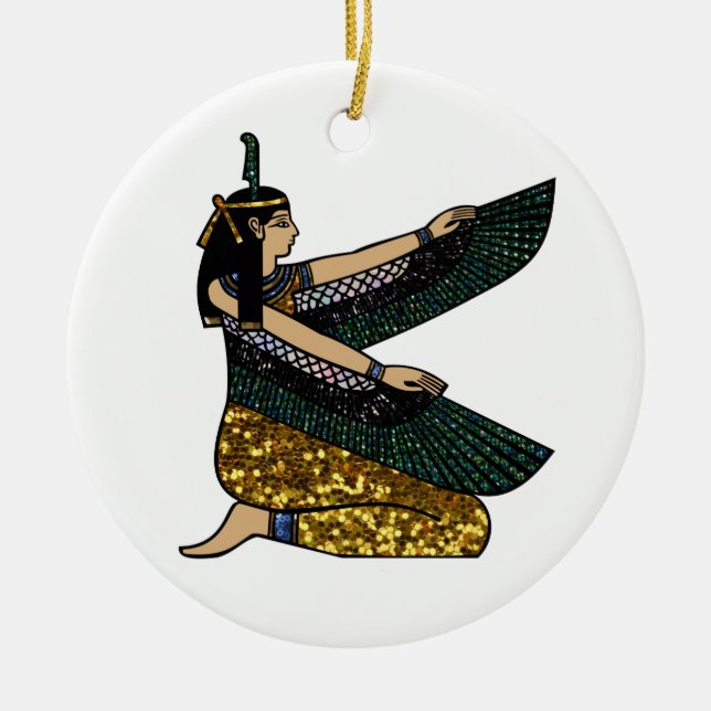 egyptiska gudinna julgransprydnad keramik (Framsidan)