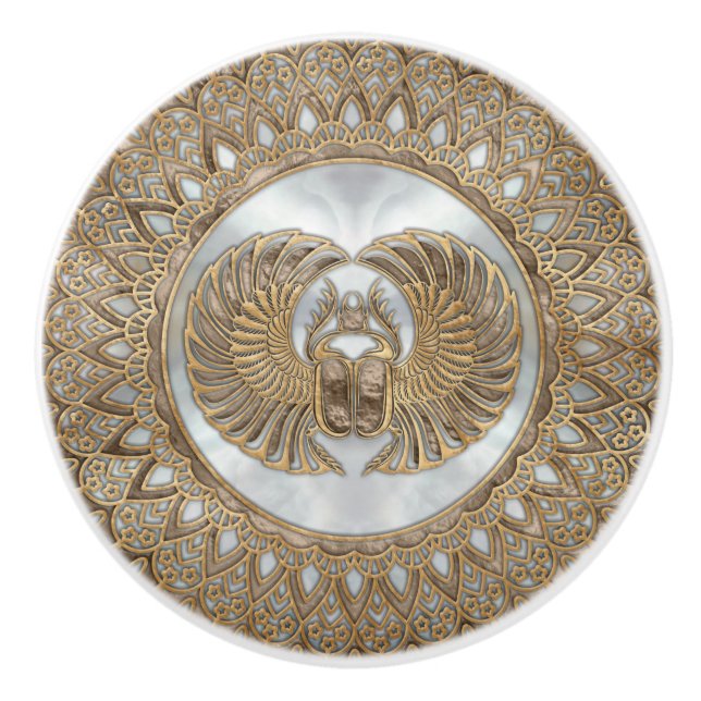 Egyptiska guld för Scarabskalbaggepastell Knopp (Framsidan)