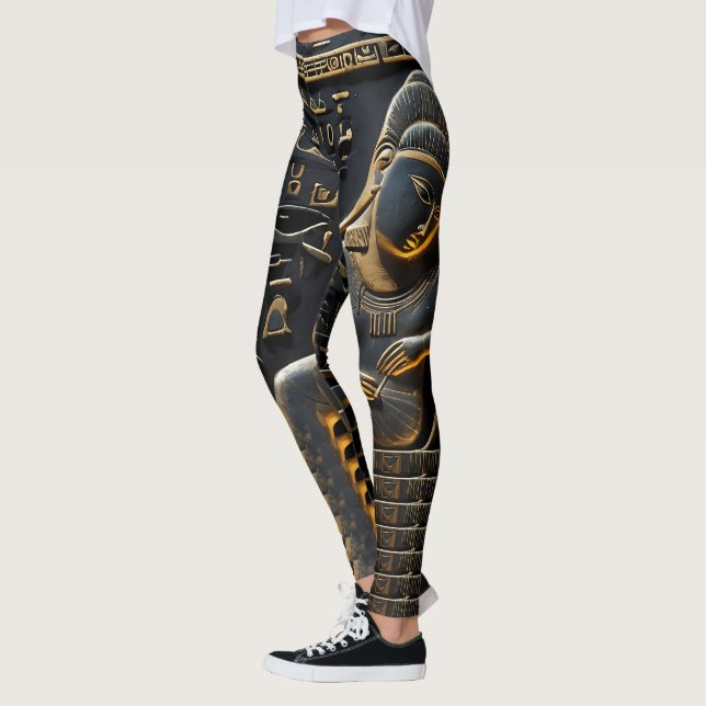 Egyptiska Guld Hieroglyphic Leggings (Vänster)