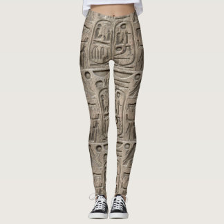 Egyptiska Hieroglyfc-lagarna Mönster Stil Leggings