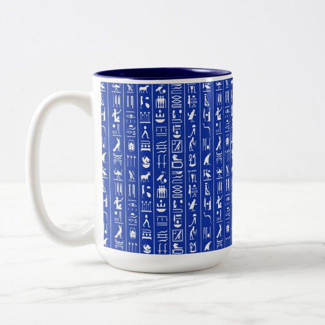 Egyptiska Hieroglyfer Coffee Mugg (Vänster)