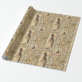 Egyptiska hieroglyfer Fågel Gud Mönster  Presentpapper