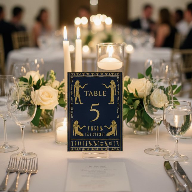 Egyptiska hieroglyfer & farao – redigerbara bordsnummer (Egyptian Hieroglyphs & Pharaoh – Editable Table Number photo
)