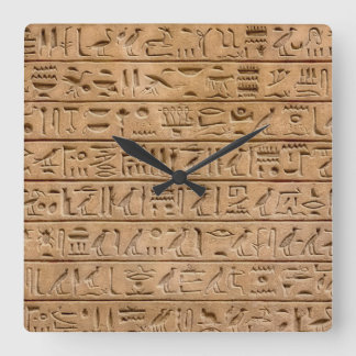 Egyptiska Hieroglyfer Fyrkantig Klocka