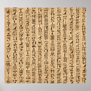Egyptiska hieroglyfer: Grunge Seamless Magic Poster