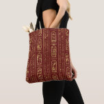 Egyptiska hieroglyfer Guld på röd läder Tygkasse<br><div class="desc">Egyptiska hieroglyfer Guld på röd läder</div>