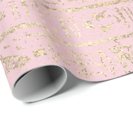 Egyptiska Hieroglyfer Guld Pastel Rosa Pastel Sepi Presentpapper