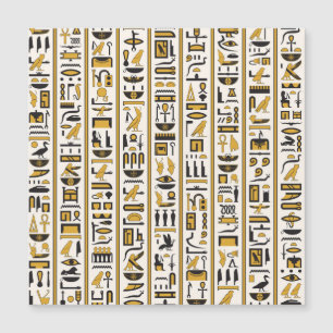 Egyptiska Hieroglyfer: Gult-Black Seamless.
