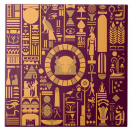 Egyptiska Hieroglyfer Kakelplatta