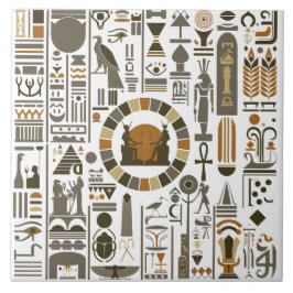 Egyptiska Hieroglyfer Kakelplatta