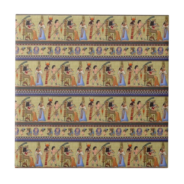 Egyptiska hieroglyfer keramiska plattor kakelplatta (Framsidan)