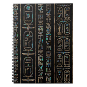 Egyptiska hieroglyfer mönster Guld Anteckningsbok