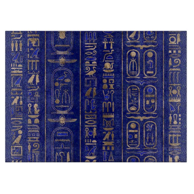 Egyptiska hieroglyfer mönster Guld Lapis Lazuli (Framsidan)