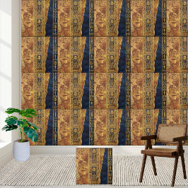 Egyptiska hieroglyfer och geometrisk platta kakelplatta