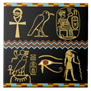 Egyptiska hieroglyfer Öga i Horus Mönster Kakelplatta