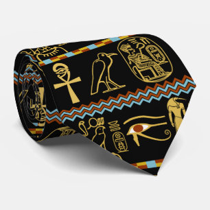 Egyptiska hieroglyfer Öga i Horus Mönster Slips