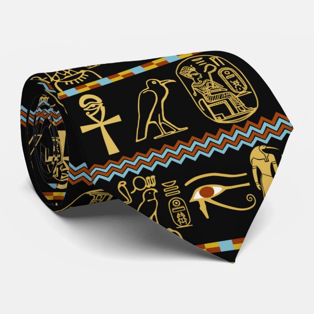 Egyptiska hieroglyfer Öga i Horus Mönster Slips (Rullad)