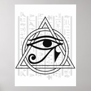 Egyptiska Hieroglyfer - Öga i Horus Poster