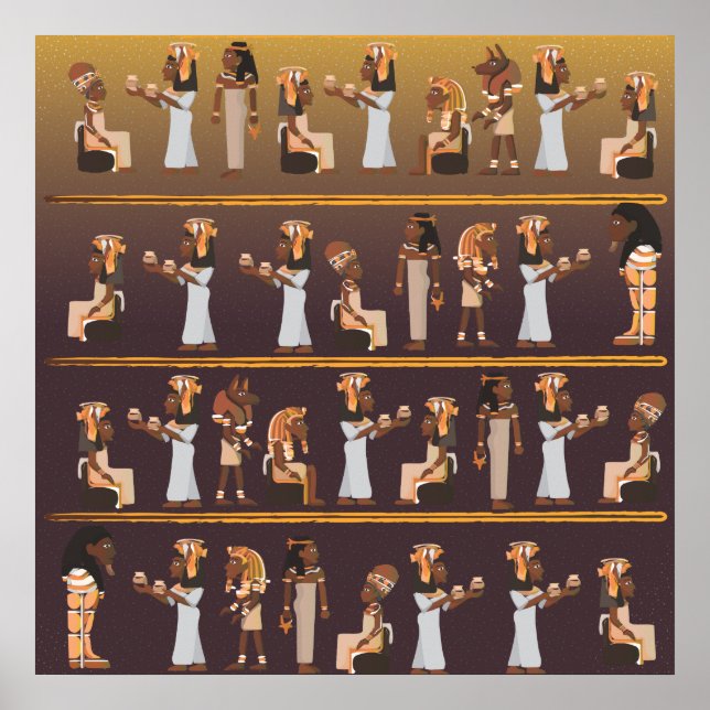 Egyptiska hieroglyfer poster (Framsidan)