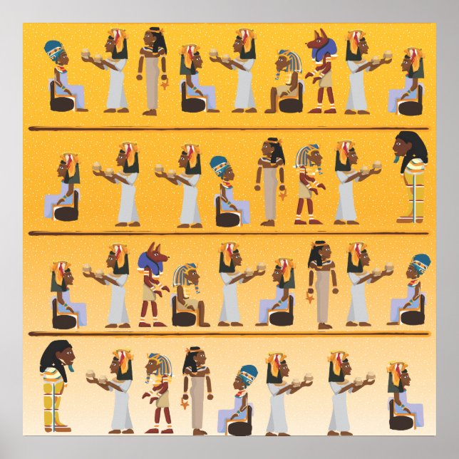 Egyptiska hieroglyfer poster (Framsidan)