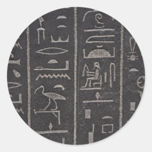 Egyptiska Hieroglyfer Runt Klistermärke