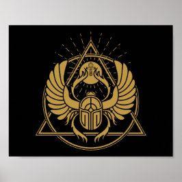 Egyptiska Hieroglyfer - Scarab Beetle - Kryp Poster