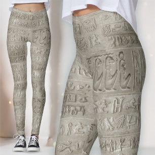 Egyptiska hieroglyfer Stort mönster Leggings