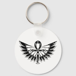 Egyptiska Hieroglyfer - Winged Ankh Nyckelring