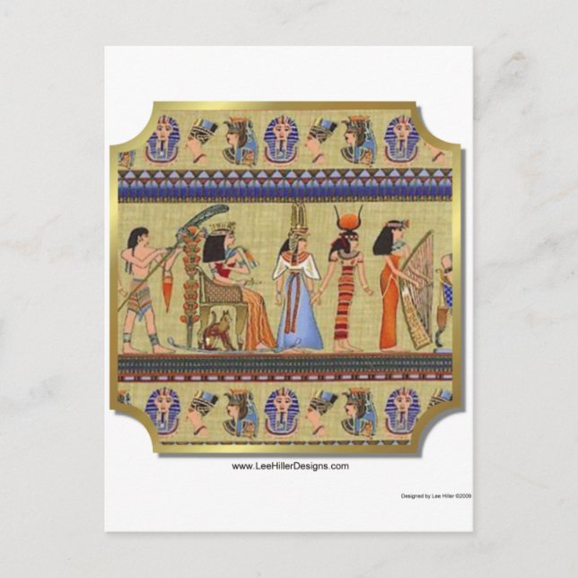 Egyptiska hieroglyfkläder, presenter och samlarobj vykort (Framsida)
