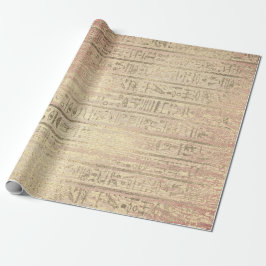 Egyptiska Hieroglyph GoldFoxier  Ro Wood Presentpapper