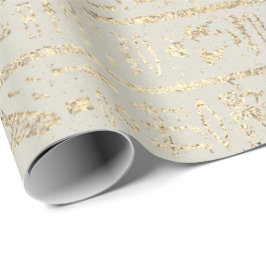 Egyptiska Hieroglyph Guld Pastel Creamy Grått Presentpapper