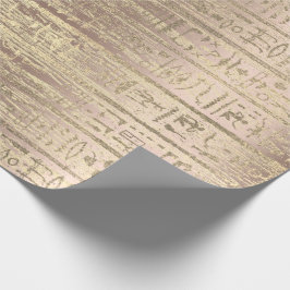 Egyptiska Hieroglyph Ro GoldGold Wood Presentpapper