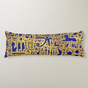 Egyptiska hieroglyphic Lapis Lazuli och Guld Kroppskudde