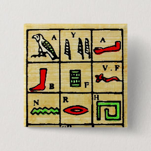 Egyptiska Hieroglyphics, alfabetiska symboler Knapp