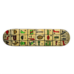 Egyptiska Hieroglyphics, alfabetiska symboler Skateboard Bräda 19,5 Cm
