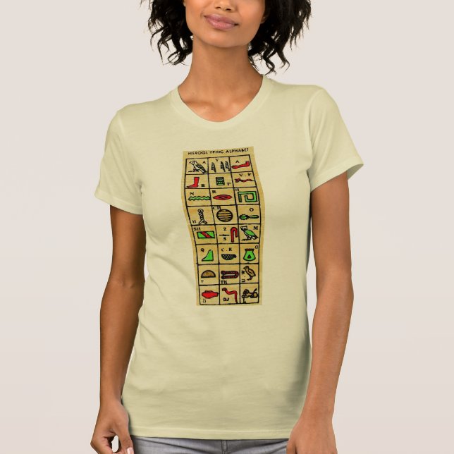 Egyptiska Hieroglyphics, alfabetiska symboler T Shirt (Framsida)