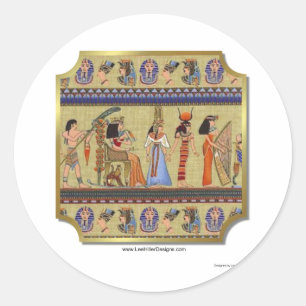 Egyptiska Hieroglyphics Apparel, gifts- och samgås Runt Klistermärke