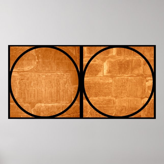 Egyptiska Hieroglyphics Diptych Poster (Framsidan)