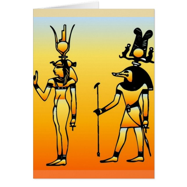 Egyptiska Hieroglyphics Hälsningskort (Framsidan)