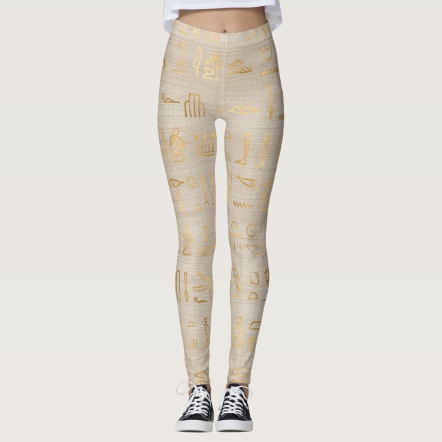 Egyptiska Hieroglyphics Leggings (Framsida)