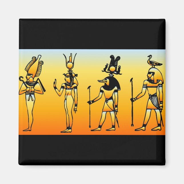 Egyptiska Hieroglyphics Magnet (Framsidan)