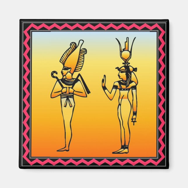 Egyptiska Hieroglyphics Magnet (Framsidan)