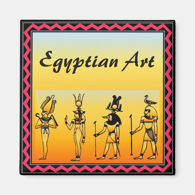 Egyptiska Hieroglyphics Magnet (Framsidan)