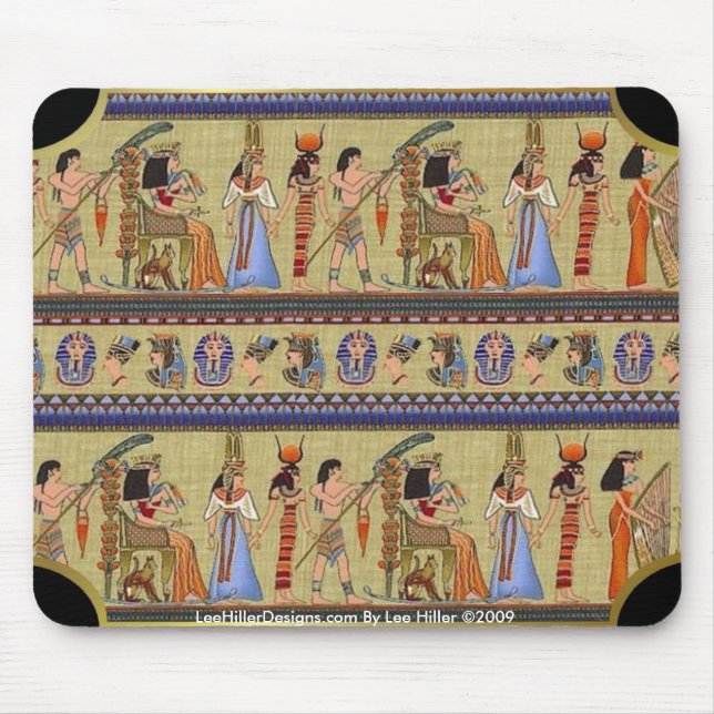 Egyptiska Hieroglyphics Mouse Pad II Musmatta (Framsidan)