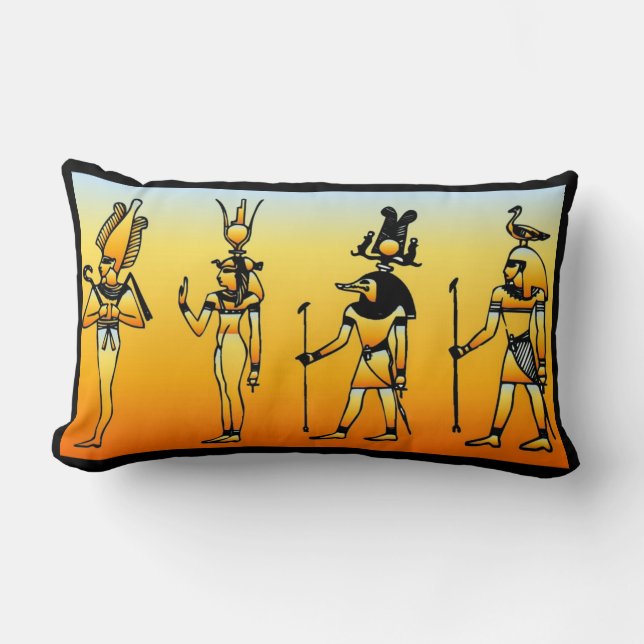Egyptiska Hieroglyphics Pillow Lumbarkudde (Framsida)